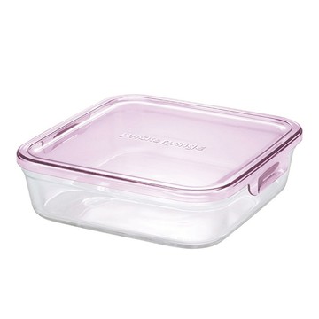 iwaki 耐熱玻璃微波盒  粉色 800ml  1個  1 個容器 + 1 個蓋子