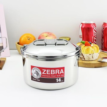 泰國ZEBRA斑馬304不銹鋼飯盒便當盒餐盒帶菜格圓形打飯盒12cm14cm