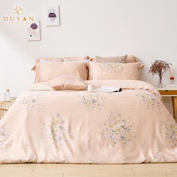 【DUYAN 竹漾】60支萊賽爾天絲三件式枕套床包組 染雲花仙 台灣製(加大)