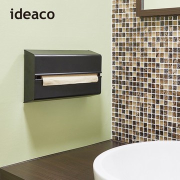【日本ideaco】ABS壁掛/桌上兩用擦手紙架黑