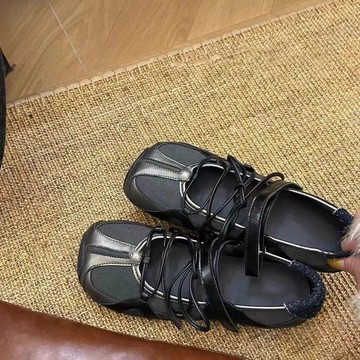 🔥台灣出貨🔥增高芭蕾鞋女鞋淺口方頭透氣百搭瑪麗珍運動德訓鞋老爹鞋 厚底鞋