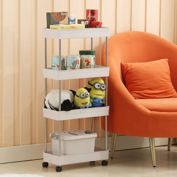 甲東里衛生間置物架多層落地小推車夾縫收納架帶輪廚房調料儲物架