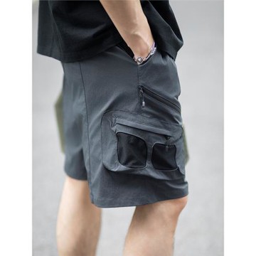 ATGM 魯道夫涼感速干透氣機能戶外工裝壓膠大口袋五分短褲男夏季