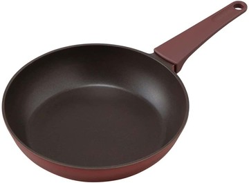 【日本代購】IRIS OHYAMA 愛麗思歐雅瑪鑽石塗層平底鍋26厘米燃氣火/IH對應輕量金屬易清洗設計防滑手柄DCF-I26 紅寶石紅