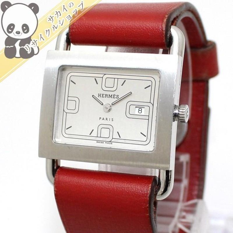 中古】HERMES レディース腕時計 クォーツ バレニア SS/レザー シルバー/レッド BA1.510エルメス 【レディース】【Watch】 |  LINEショッピング