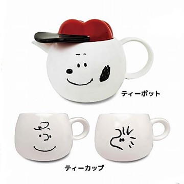 耀您館★日本MARIMO CRAFT史奴比陶瓷泡茶壼茶杯組Tea for two史努比水壼SNOOPY茶杯水杯SPY-386(含濾網)查理布朗壼糊塗塌客杯MC.【APP下單點數4倍送】
