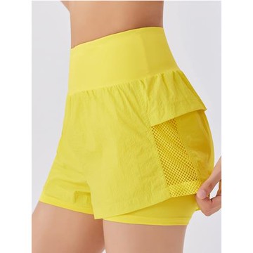 夏季寬松透氣速干健身運動短褲女瑜伽褲百搭休閑短褲帶內襯防走光