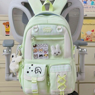 大容量🍋書包痛包學生可愛學院少女初中雙肩包高中生高顏值揹包多隔層大口袋超實用減壓護脊雙肩包 學生上課書包