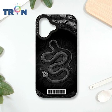 TRON IPHONE 16 黑白蛇圖騰 防摔 MAGSAFE 磁吸 太空載具殼 透白 手機殼