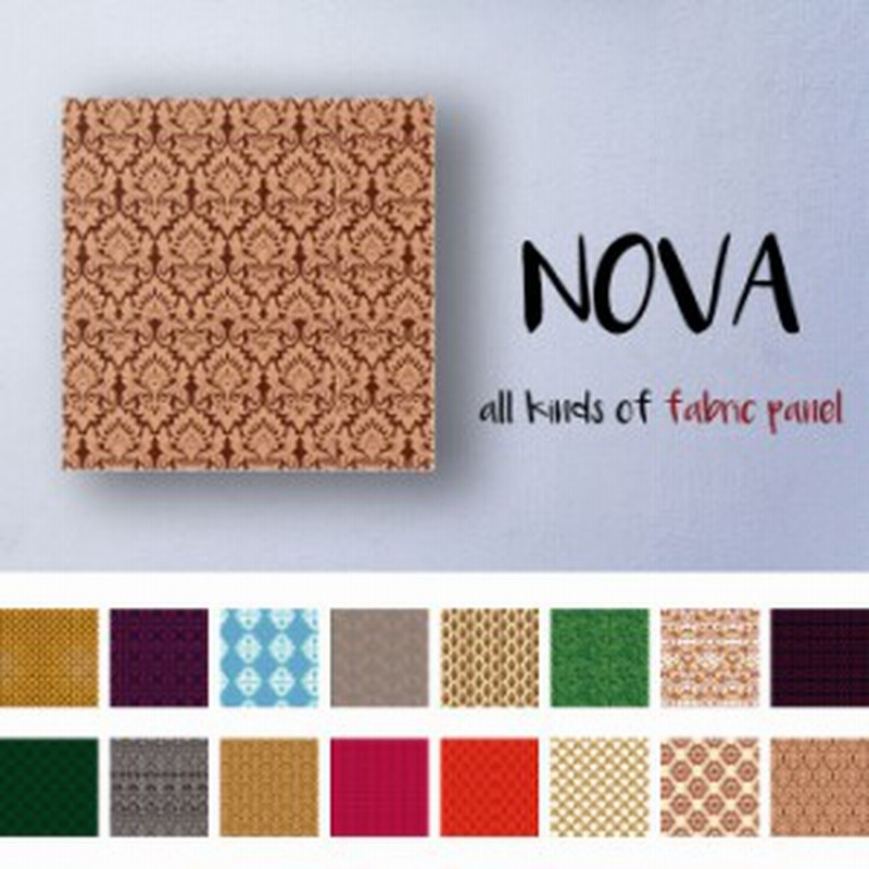 北欧 ファブリックパネル flower×flower 北欧モチーフ柄 青白 