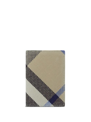 Burberry - check folding card case - men - Polyester/Cotton/Cotton/Polyurethane/Lambskin - One Size - Neutrals