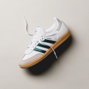 ADIDAS 休閒鞋 SAMBA OG 白綠 膠底 復古 德訓鞋 女 JI2724