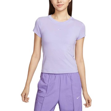 NIKE AS W NSW NK CHLL KNT MD CRP 短袖上衣 女 訓練 慢跑 紫 短版 FV5509-533