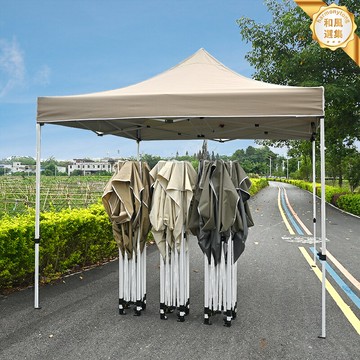 【網紅防曬】四腳帳篷 廣告帳篷 遮陽棚 雨棚 擺攤帳篷 夜市帳篷 卡其色定製 加厚牛津布 防風防雨 戶外集市必備