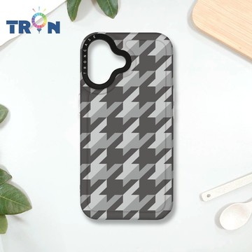 TRON IPHONE 16 立體千鳥紋 MAGSAFE 磁吸 防摔 太空殼 透白 手機殼