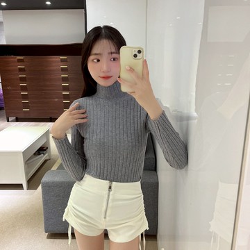 立領坑條針織上衣【8A85】Sandy33實拍秋冬新款韓系INS休閒百搭氣質長袖打底上衣 針織衫 針織毛衣 長袖T恤