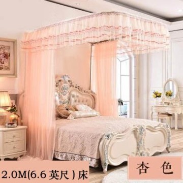【公主風落地款宮廷蚊帳-2.0M(6.6英尺)床-1套/組】手動滑珠導軌三開門加厚密蚊帳-7101009