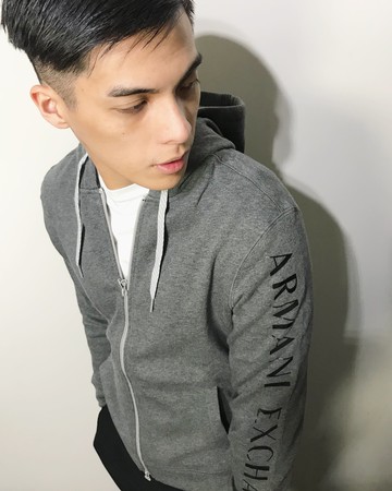 美國百分百【Armani Exchange】外套 AX 連帽 棉質 夾克 亞曼尼 男款 刷毛 深灰色 XS號 J722