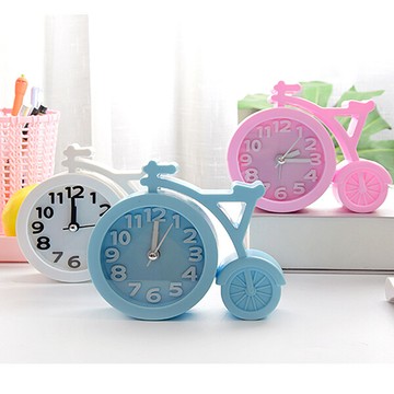 居家寶盒1入 自行車立體刻度造型鬧鐘 時鐘 創意腳踏車造型簡約糖果色時鐘 學生鬧鐘 臥室賴床鬧鐘