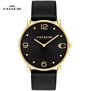 COACH 金砂LOGO C 時尚腕錶/黑/36mm/CO14504245