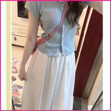 黃色半身裙女夏季薄款高腰a字顯瘦傘裙百褶長裙小個子冰絲山本裙 ABCD