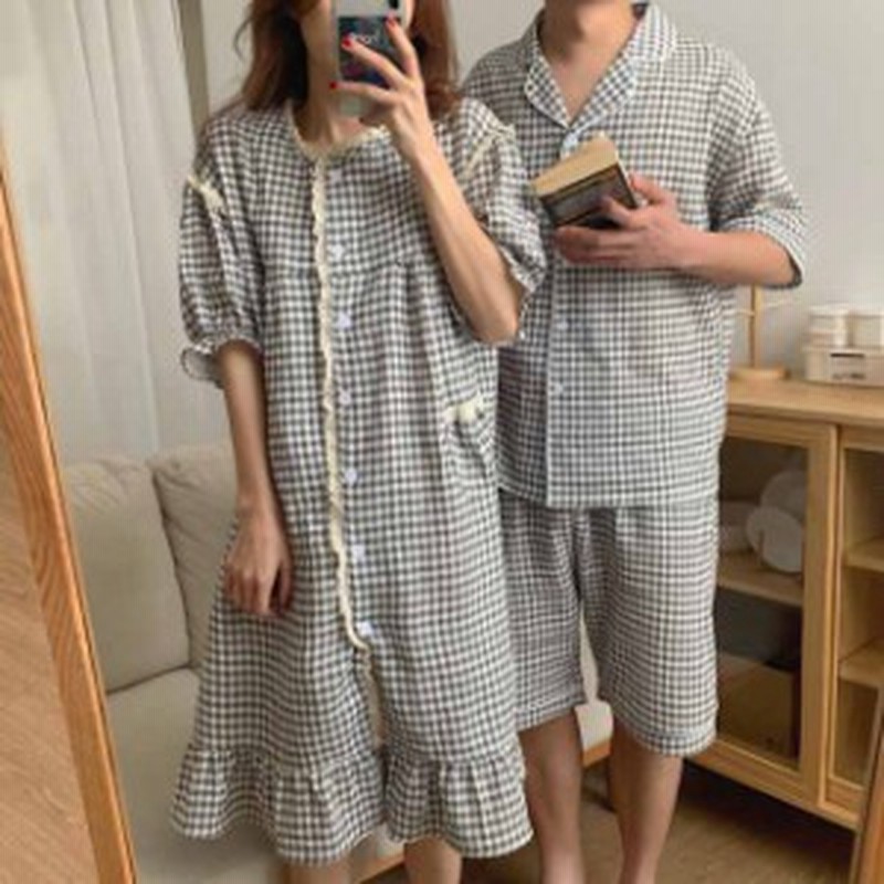 コットン ルームウェア ワンピース 綿 ギンガムチェック柄 前開き ポケット付き レディース パジャマ 部屋着 ホームウェア ゆったり 通販 Lineポイント最大get Lineショッピング