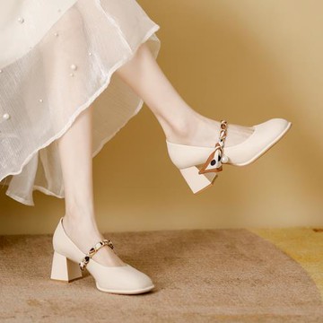 高跟鞋女瑪麗珍鞋子女2025春秋新款爆款法式單鞋配裙子氣質裸色鞋