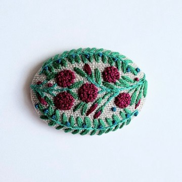 草花刺繡胸針 (botanical) #507