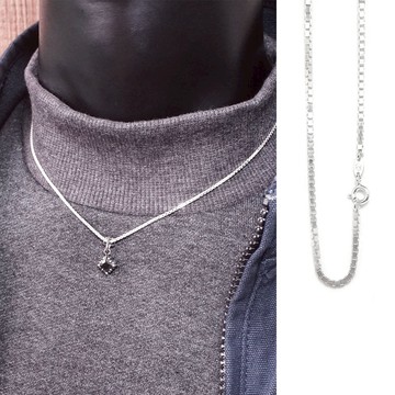 ART64 925純銀 威尼斯方盒鍊(1.8mm) 客製長度鍊子 男生項鍊 女生項鍊 方格鍊
