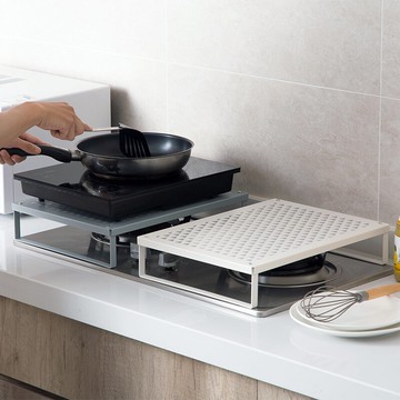 廚房鐵藝灶臺置物架 家用電磁爐支架煤氣燃氣灶蓋板罩微波爐架子j