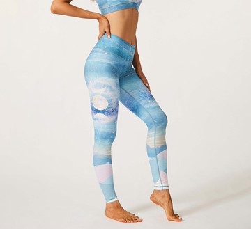 【SILVERWIND】夢幻藍星空運動瑜伽中腰緊身褲/心之旅系列