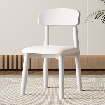 椅子 實木椅子 餐椅 辦公椅 真皮椅 免運 速發 開立發票 全實木餐椅家用靠背椅現代簡約奶油風靈芝椅酒店餐廳高檔椅子凳子