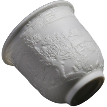 豪峰 手工羊脂玉主人杯功夫茶具套裝家用陶瓷茶杯白瓷茶道配件