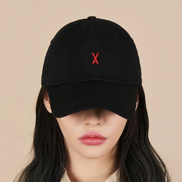 Varzar 標誌寬鬆版型卡其棒球帽  黑色  F