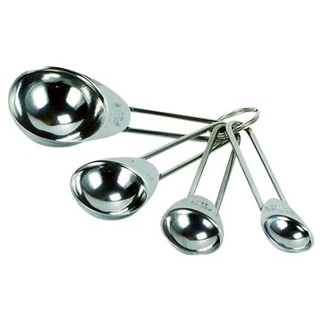 PEARL LIFE 珍珠金屬 HAKARI 不銹鋼量勺4件套組 CC-1522  9 x 2.5 x 1cm + 9 x 2.7 x 1cm + 9.5 x 3.5 x 1.5cm + 10 x 4.5 x 2cm  1組