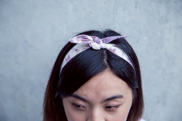 天堂 / 粉 紫 / 無鐵絲 多用途 髮帶 領巾