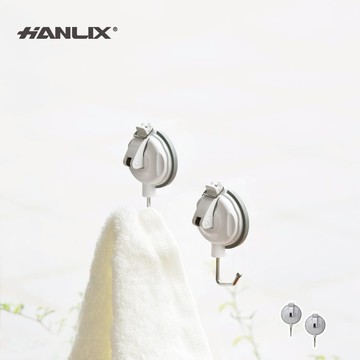 【Hanlix亨利士】MIT台灣製 強力吸盤耐重3kg 塑膠白色小吸盤(2入裝/卡)【9430051】無痕免釘.吸附玻璃.免打孔