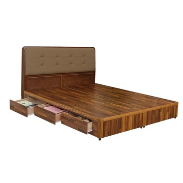 Homelike 喜家居雙人5尺六抽屜床組-胡桃色(2531)