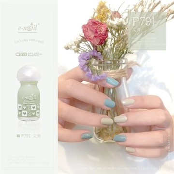 【e-nail】P791 文青 ★ 粉質淡雅的淺豆綠色(可剝式_健康香氛水性指甲油)