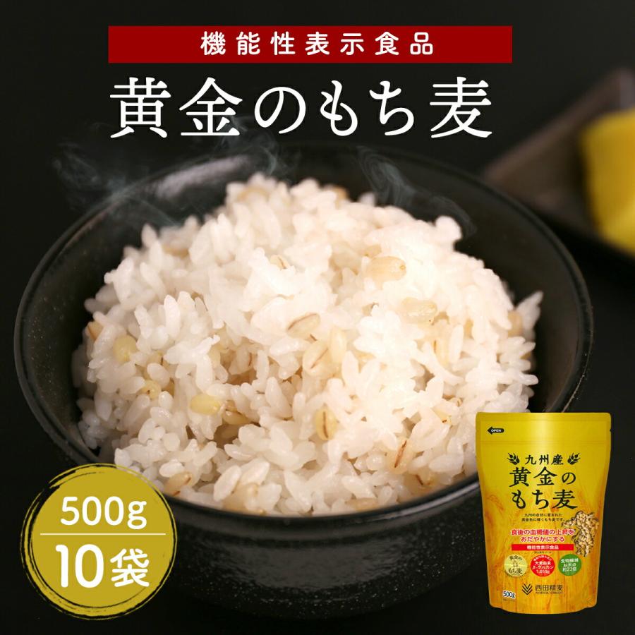 黄金のもち麦 5kg (500g×10個)もち麦ごはん もち麦 国産 九州産 機能性表示食品