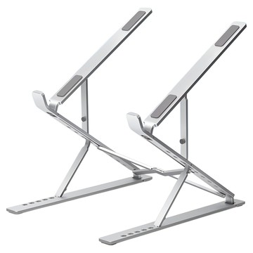 Home Planet 2段折疊便攜鋁製筆電平板支架  1個  銀色