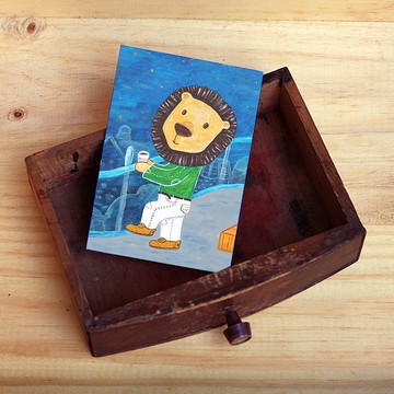 萬用卡片 ∣ 看夜景的大頭獅