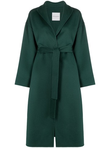 ERMANNO FIRENZE - belted wool-blend coat - women - Wool/Polyester - 38 - Green