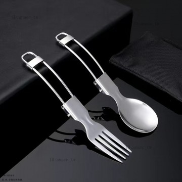 韓式折疊勺叉套裝戶外旅行便攜式旅遊折疊餐具家用304不銹鋼