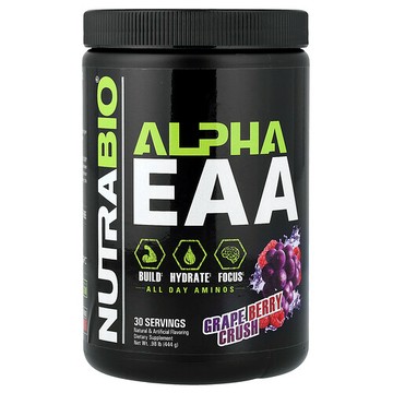 NutraBio, α 必需胺基酸，葡萄碎，0.98 磅（444 克）