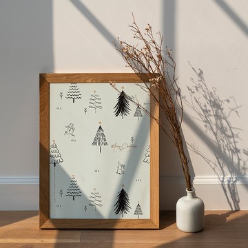 聖誕滑雪場【CM21010】洛可可草莓 卡片明信片含信封