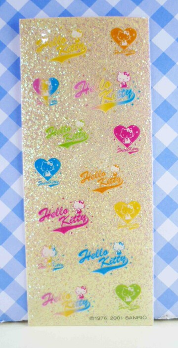 【震撼精品百貨】Hello Kitty 凱蒂貓 KITTY貼紙-閃亮愛心(彩色) 震撼日式精品百貨