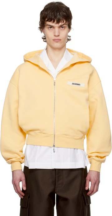JACQUEMUS 黄色 La Casa 系列 The Gros Grain zipped 连帽衫
