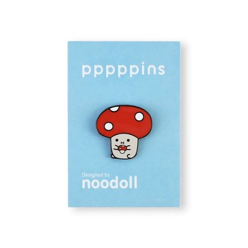 英國 noodoll / 蘑菇娃娃 琺瑯別針