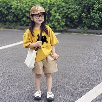 Healthy baby 年夏季兒童新款套裝洋氣女童夏季套裝公主風夏季短褲兩件套 女童套裝 短袖套裝 兩件套